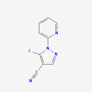 molecular formula C9H5FN4 B577760 5-Fluoro-1-(pyridin-2-YL)-1H-pyrazole-4-carbonitrile CAS No. 1269293-12-0