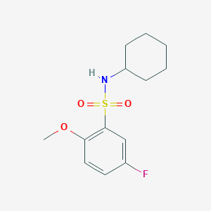 molecular formula C13H18FNO3S B5777615 N-cyclohexyl-5-fluoro-2-methoxybenzenesulfonamide 