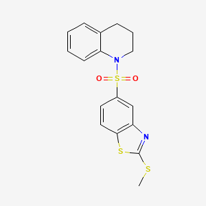 molecular formula C17H16N2O2S3 B5777646 1-{[2-(methylthio)-1,3-benzothiazol-5-yl]sulfonyl}-1,2,3,4-tetrahydroquinoline 