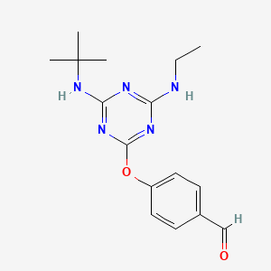 molecular formula C16H21N5O2 B5777663 4-{[4-(tert-butylamino)-6-(ethylamino)-1,3,5-triazin-2-yl]oxy}benzaldehyde 