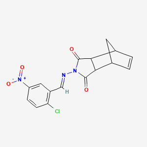 molecular formula C16H12ClN3O4 B5777687 4-[(2-chloro-5-nitrobenzylidene)amino]-4-azatricyclo[5.2.1.0~2,6~]dec-8-ene-3,5-dione 