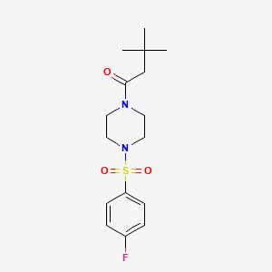 molecular formula C16H23FN2O3S B5777692 1-(3,3-dimethylbutanoyl)-4-[(4-fluorophenyl)sulfonyl]piperazine 
