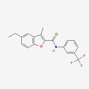molecular formula C19H16F3NO2 B5777717 5-ethyl-3-methyl-N-[3-(trifluoromethyl)phenyl]-1-benzofuran-2-carboxamide 