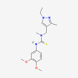 molecular formula C17H24N4O2S B5777729 N'-(3,4-dimethoxyphenyl)-N-[(1-ethyl-3-methyl-1H-pyrazol-4-yl)methyl]-N-methylthiourea 