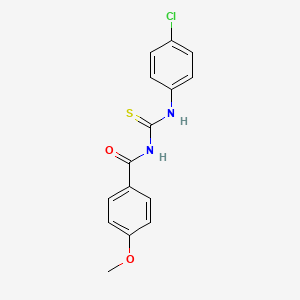 molecular formula C15H13ClN2O2S B5777730 N-{[(4-chlorophenyl)amino]carbonothioyl}-4-methoxybenzamide 