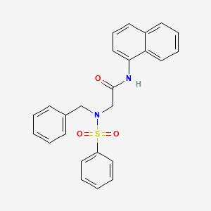 molecular formula C25H22N2O3S B5777742 N~2~-benzyl-N~1~-1-naphthyl-N~2~-(phenylsulfonyl)glycinamide 