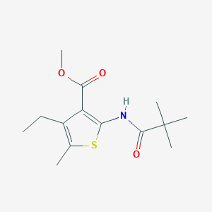 molecular formula C14H21NO3S B5777743 methyl 2-[(2,2-dimethylpropanoyl)amino]-4-ethyl-5-methyl-3-thiophenecarboxylate 