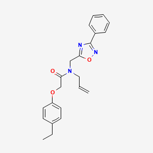 molecular formula C22H23N3O3 B5777846 N-allyl-2-(4-ethylphenoxy)-N-[(3-phenyl-1,2,4-oxadiazol-5-yl)methyl]acetamide 