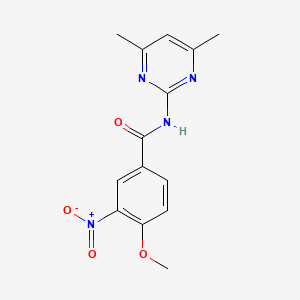 molecular formula C14H14N4O4 B5777862 N-(4,6-dimethyl-2-pyrimidinyl)-4-methoxy-3-nitrobenzamide 