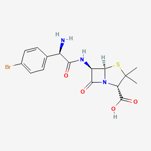 molecular formula C16H18BrN3O4S B577787 (2S,5R,6R)-6-[[(2R)-2-Amino-2-(4-bromophenyl)acetyl]amino]-3,3-dimethyl-7-oxo-4-thia-1-azabicyclo[3.2.0]heptane-2-carboxylic Acid CAS No. 1356019-52-7