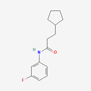 molecular formula C14H18FNO B5777892 3-cyclopentyl-N-(3-fluorophenyl)propanamide 