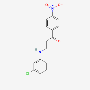 molecular formula C16H15ClN2O3 B5777908 3-[(3-chloro-4-methylphenyl)amino]-1-(4-nitrophenyl)-1-propanone 