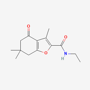 molecular formula C14H19NO3 B5777911 N-ethyl-3,6,6-trimethyl-4-oxo-4,5,6,7-tetrahydro-1-benzofuran-2-carboxamide 