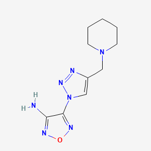 molecular formula C10H15N7O B5777916 4-[4-(1-piperidinylmethyl)-1H-1,2,3-triazol-1-yl]-1,2,5-oxadiazol-3-amine 