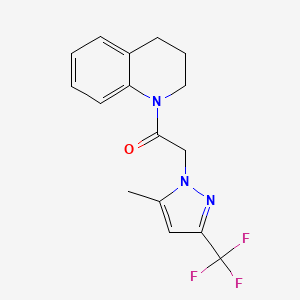 molecular formula C16H16F3N3O B5777927 1-{[5-methyl-3-(trifluoromethyl)-1H-pyrazol-1-yl]acetyl}-1,2,3,4-tetrahydroquinoline 