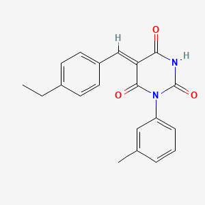 molecular formula C20H18N2O3 B5777977 5-(4-ethylbenzylidene)-1-(3-methylphenyl)-2,4,6(1H,3H,5H)-pyrimidinetrione 