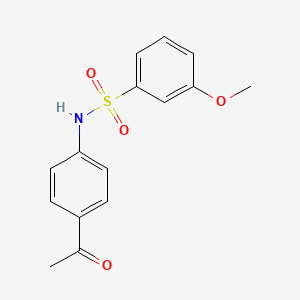 molecular formula C15H15NO4S B5777990 N-(4-乙酰基苯基)-3-甲氧基苯磺酰胺 