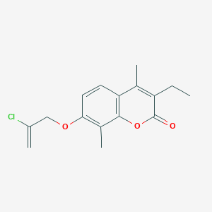molecular formula C16H17ClO3 B5777996 7-[(2-chloro-2-propen-1-yl)oxy]-3-ethyl-4,8-dimethyl-2H-chromen-2-one 