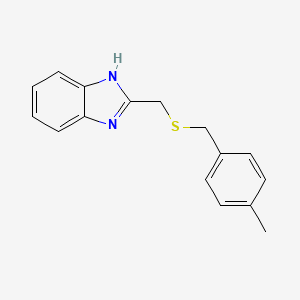 molecular formula C16H16N2S B5778046 2-{[(4-methylbenzyl)thio]methyl}-1H-benzimidazole 