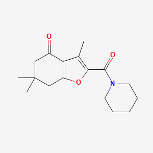 molecular formula C17H23NO3 B5778099 3,6,6-trimethyl-2-(1-piperidinylcarbonyl)-6,7-dihydro-1-benzofuran-4(5H)-one 