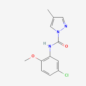 molecular formula C12H12ClN3O2 B5778115 N-(5-chloro-2-methoxyphenyl)-4-methyl-1H-pyrazole-1-carboxamide 