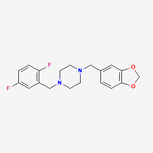 molecular formula C19H20F2N2O2 B5778138 1-(1,3-benzodioxol-5-ylmethyl)-4-(2,5-difluorobenzyl)piperazine 