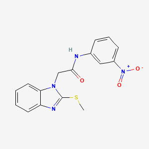 molecular formula C16H14N4O3S B5778168 2-[2-(methylthio)-1H-benzimidazol-1-yl]-N-(3-nitrophenyl)acetamide 