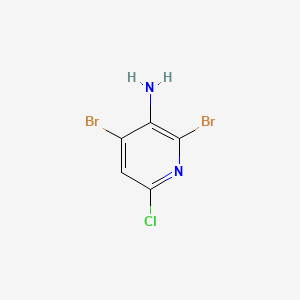 molecular formula C5H3Br2ClN2 B577817 2,4-Dibromo-6-chloropyridin-3-amine CAS No. 1299607-83-2