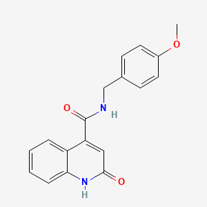 molecular formula C18H16N2O3 B5778182 N-(4-methoxybenzyl)-2-oxo-1,2-dihydro-4-quinolinecarboxamide 