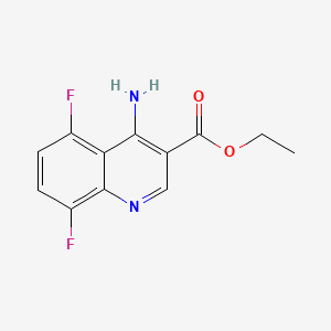 molecular formula C12H10F2N2O2 B577820 Ethyl 4-amino-5,8-difluoroquinoline-3-carboxylate CAS No. 1242260-57-6