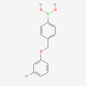 molecular formula C13H12BClO3 B577821 4-(3-Chlorophenoxymethyl)phenylboronic acid CAS No. 1256358-75-4