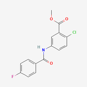 molecular formula C15H11ClFNO3 B5778214 methyl 2-chloro-5-[(4-fluorobenzoyl)amino]benzoate 