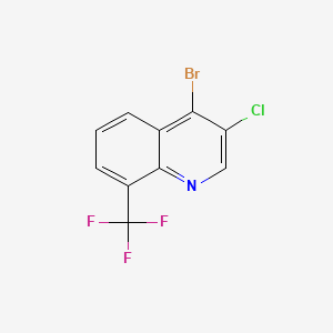 molecular formula C10H4BrClF3N B577823 4-Bromo-3-chloro-8-(trifluoromethyl)quinoline CAS No. 1210647-11-2