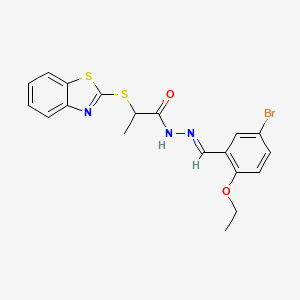 molecular formula C19H18BrN3O2S2 B5778233 2-(1,3-benzothiazol-2-ylthio)-N'-(5-bromo-2-ethoxybenzylidene)propanohydrazide 