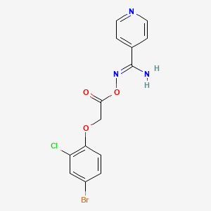 molecular formula C14H11BrClN3O3 B5778256 N'-{[2-(4-bromo-2-chlorophenoxy)acetyl]oxy}-4-pyridinecarboximidamide 
