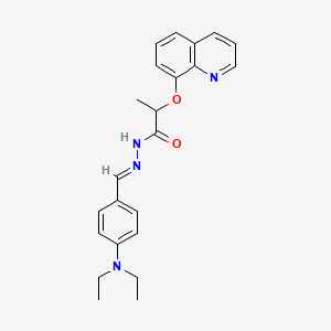 molecular formula C23H26N4O2 B5778259 N'-[4-(diethylamino)benzylidene]-2-(8-quinolinyloxy)propanohydrazide 