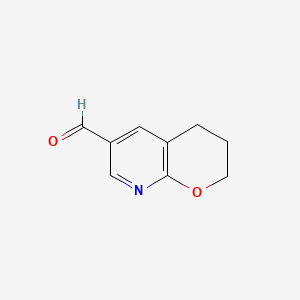 molecular formula C9H9NO2 B577826 3,4-二氢-2H-吡喃并[2,3-b]吡啶-6-甲醛 CAS No. 1222533-91-6