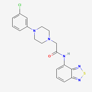 molecular formula C18H18ClN5OS B5778298 N-2,1,3-benzothiadiazol-4-yl-2-[4-(3-chlorophenyl)-1-piperazinyl]acetamide 