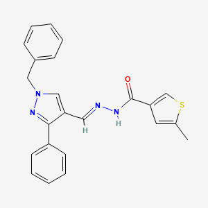 molecular formula C23H20N4OS B5778306 N'-[(1-benzyl-3-phenyl-1H-pyrazol-4-yl)methylene]-5-methyl-3-thiophenecarbohydrazide 