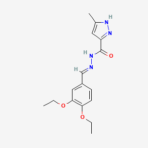 molecular formula C16H20N4O3 B5778322 N'-(3,4-diethoxybenzylidene)-3-methyl-1H-pyrazole-5-carbohydrazide 
