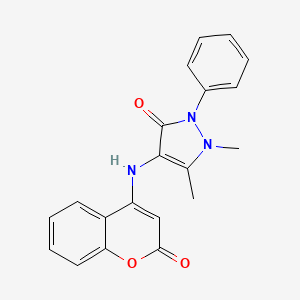 molecular formula C20H17N3O3 B5778350 1,5-dimethyl-4-[(2-oxo-2H-chromen-4-yl)amino]-2-phenyl-1,2-dihydro-3H-pyrazol-3-one 