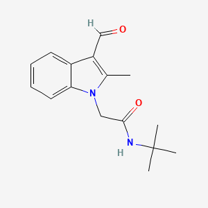 N-(tert-butyl)-2-(3-formyl-2-methyl-1H-indol-1-yl)acetamide