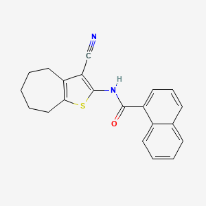 molecular formula C21H18N2OS B5778363 N-(3-cyano-5,6,7,8-tetrahydro-4H-cyclohepta[b]thien-2-yl)-1-naphthamide 