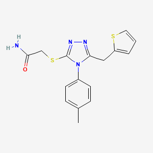 molecular formula C16H16N4OS2 B5778370 2-{[4-(4-methylphenyl)-5-(2-thienylmethyl)-4H-1,2,4-triazol-3-yl]thio}acetamide 
