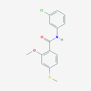 molecular formula C15H14ClNO2S B5778377 N-(3-chlorophenyl)-2-methoxy-4-(methylthio)benzamide 