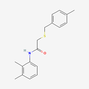 molecular formula C18H21NOS B5778384 N-(2,3-dimethylphenyl)-2-[(4-methylbenzyl)thio]acetamide 