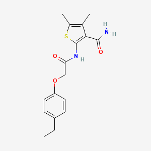 molecular formula C17H20N2O3S B5778402 2-{[(4-ethylphenoxy)acetyl]amino}-4,5-dimethyl-3-thiophenecarboxamide 
