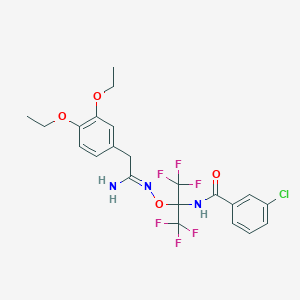 N-[1-({[1-amino-2-(3,4-diethoxyphenyl)ethylidene]amino}oxy)-2,2,2-trifluoro-1-(trifluoromethyl)ethyl]-3-chlorobenzamide