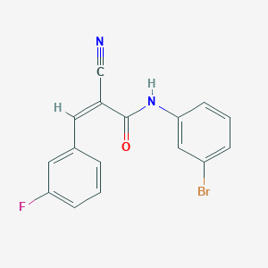 molecular formula C16H10BrFN2O B5778493 N-(3-bromophenyl)-2-cyano-3-(3-fluorophenyl)acrylamide 