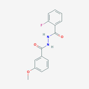 molecular formula C15H13FN2O3 B5778525 2-fluoro-N'-(3-methoxybenzoyl)benzohydrazide 